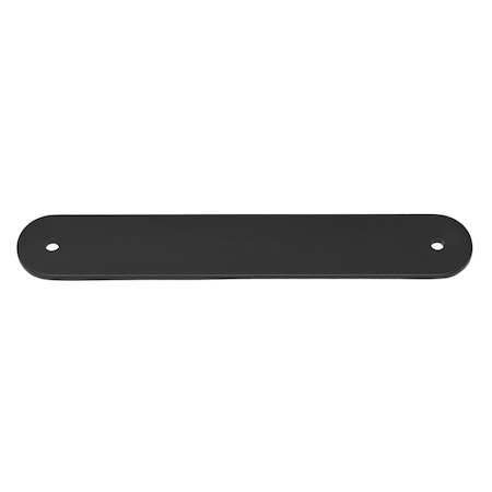 Gliderite Hardware 6 in. Matte Black Rounded Back Plate 5-1/16 in. Center to Center - 6343-128-MB 6343-128-MB-1